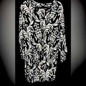 Black and White Floral Blouse
